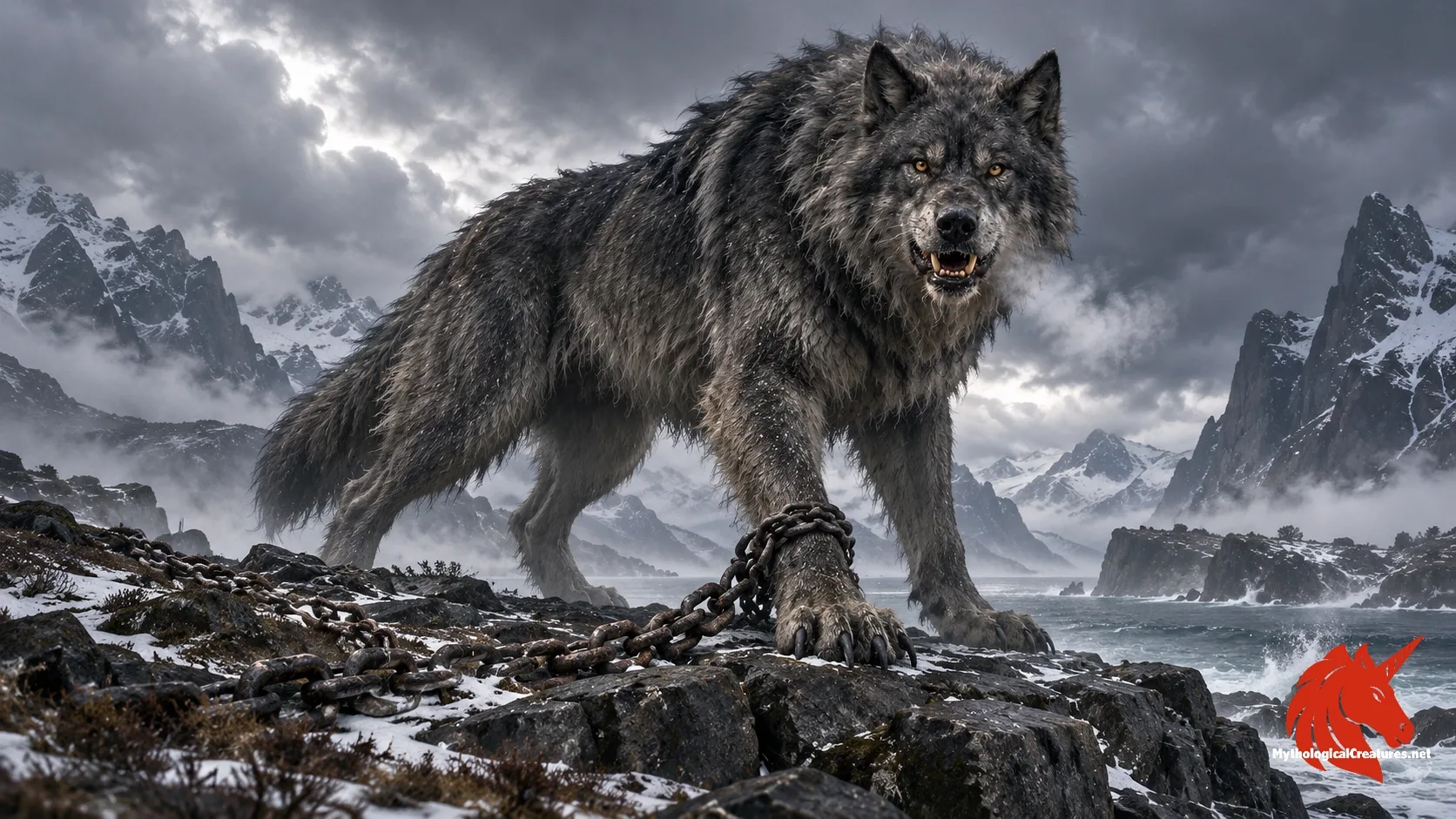 Fenrir, the great wolf of Norse myth.