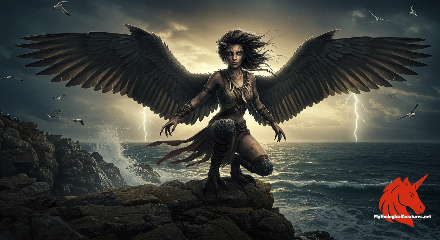 Harpies are notorious in Greek mythology for their dual nature as both beautiful and fearsome Harpies are notorious in Greek mythology for their dual nature as both beautiful and fearsome