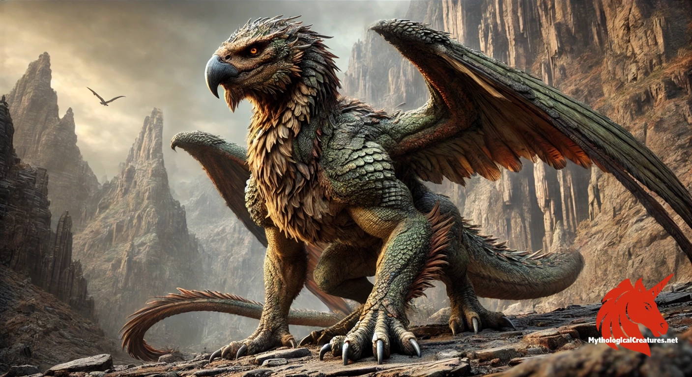 Ancient mythological creatures illustration of the infamous, Piasa!