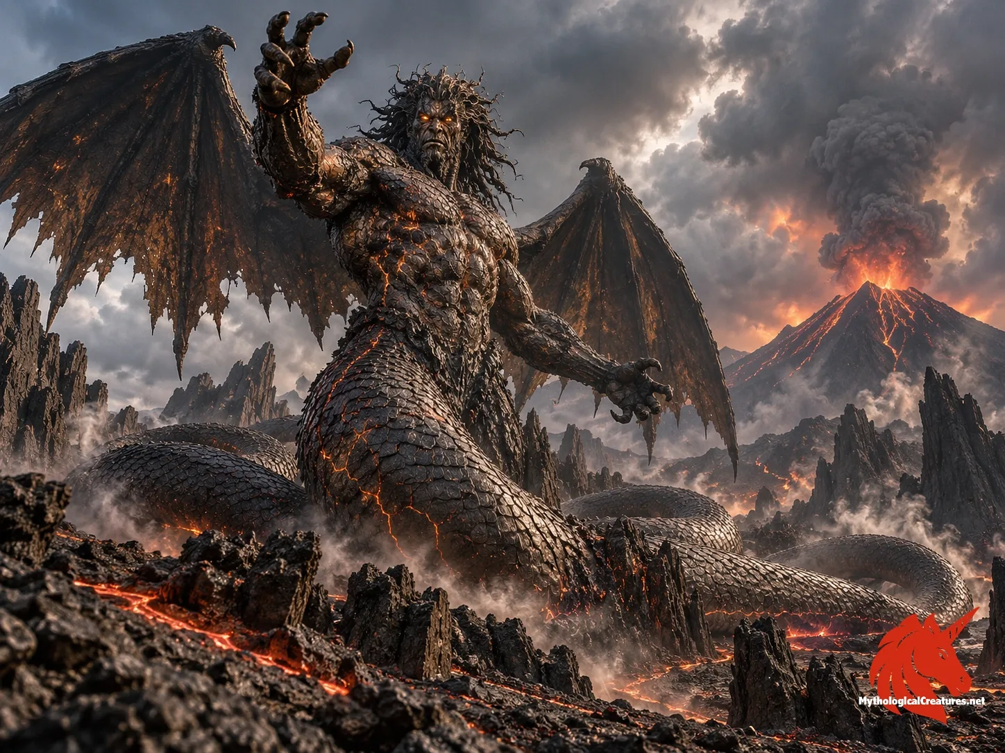 Typhon, the storm giant who fought Zeus.