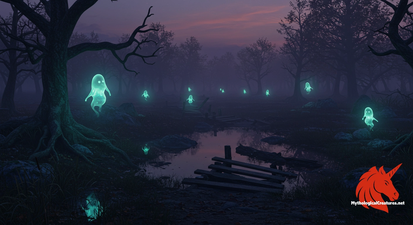 Will-o'-the-wisps are mysterious, floating lights that appear in marshes and swamp Will-o'-the-wisps are mysterious, floating lights that appear in marshes and swamp