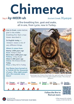 Chimera classroom poster, Greek mythology, ages 7-14+