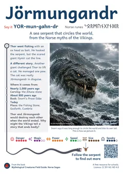 Jörmungandr classroom poster, Norse mythology, ages 7-14+