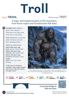 Troll classroom poster, Norse mythology, ages 7-14+